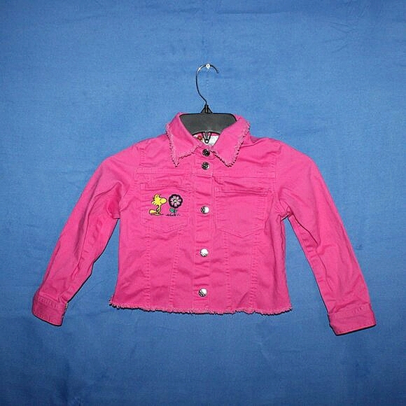 365 Kids Garanimals Peanuts Pink Denim Jacket Size 6 - Picture 8 of 10